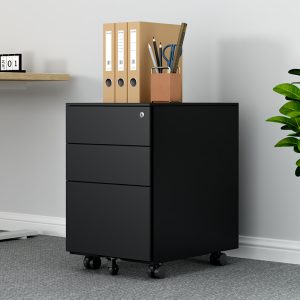 3 Drawer Mobile Pedestal Metal Filing Cabinet Office Movable Steel File Cabinet