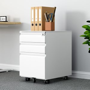 Factory Custom Metal File Storage Cabinet With 3 Drawer Steel Movable Cabinet Mobile Pedestal For Home Office School