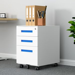 Three Drawer Movable Filing Cabinet For Office & Home Adjustable For File Storage-for Hospitals Movable Cabinet