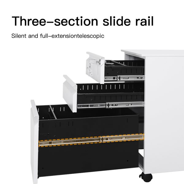 Factory Custom Metal File Storage Cabinet With 3 Drawer Steel Movable Cabinet Mobile Pedestal For Home Office School - 图片 2