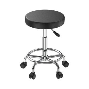 High Quality PU Leather Black Color Round Bar Stools Chair Adjustable Swivel Round Lab Chairs Stools