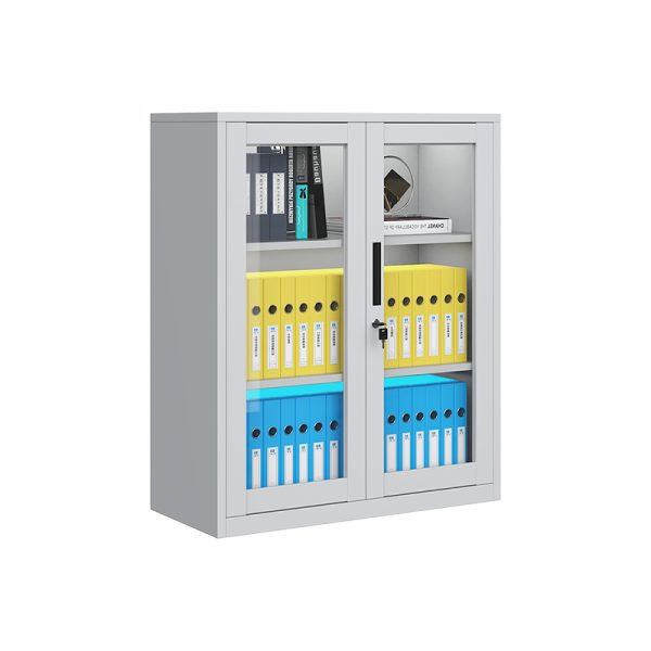 Customized Half Height 2 Glass Doors Steel Metal File Storage Cabinet Archivadores De Oficina Filing Cabinets - 图片 2