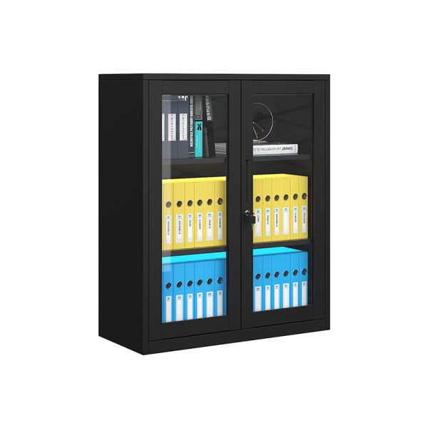 Customized Half Height 2 Glass Doors Steel Metal File Storage Cabinet Archivadores De Oficina Filing Cabinets - 图片 3
