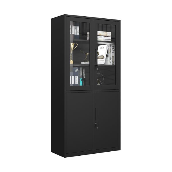 Manufacture Wide Filing Cabinet with Glass Shelves for Office Bedroom Outdoor School Use Metal Storage Side Cabinet - 图片 3