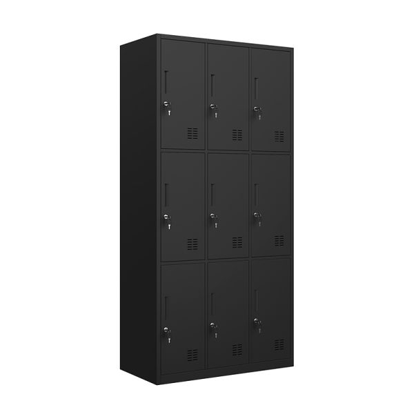 Gym Closet School Office Cupboard Locker Cabinet 9 Door Steel Locker Metal Staff Wardrobe Iron Storage Worker Lockers - 图片 3