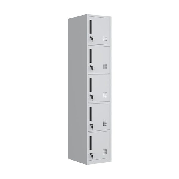 OEM/ODM Staff Locker Steel Wardrobe 5 Door Vertical Cabinet Gym Locker Metal Locker - 图片 2