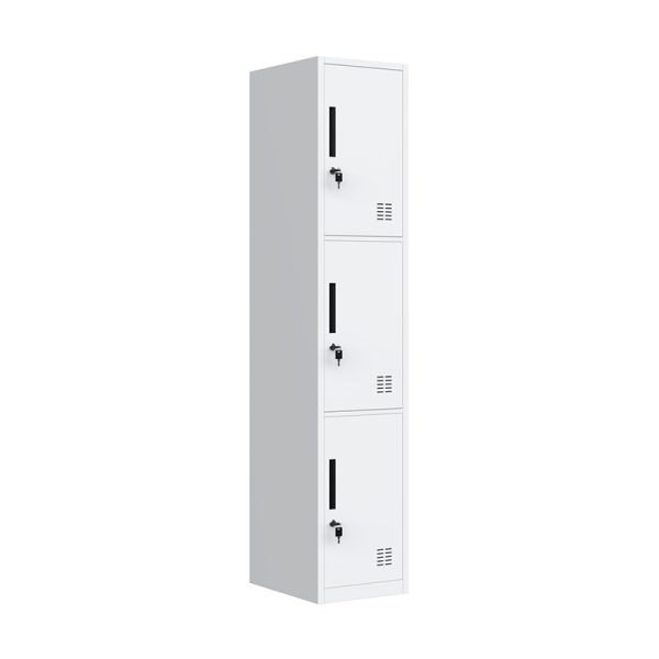 Metal Filling Cabinets 3 Door Steel Storage Clothes Locker Wardrobe Metal For Gym Factory Hospital Office School