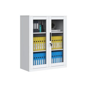 Customized Half Height 2 Glass Doors Steel Metal File Storage Cabinet Archivadores De Oficina Filing Cabinets
