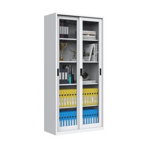 Customized Office Steel Furniture Sliding Glass Door Display File Cabinet Steel Metal Filing Cabinet