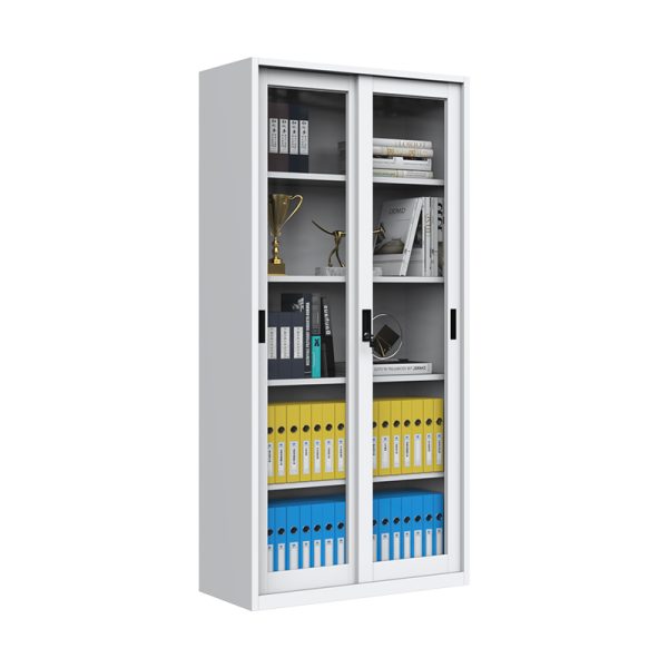 Customized Office Steel Furniture Sliding Glass Door Display File Cabinet Steel Metal Filing Cabinet