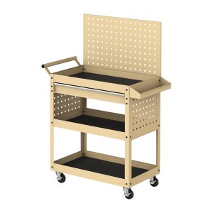 Tool cart with pegboard workshop metal tool cabinet with handle and wheel storage tool cabinet
