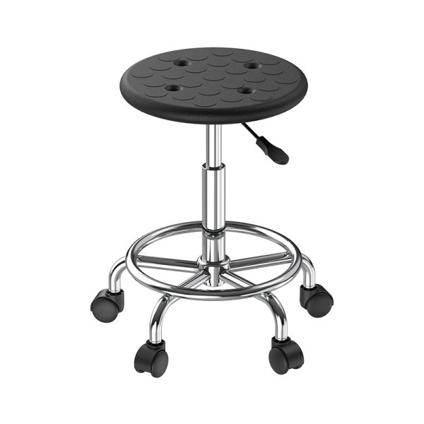 Black Polyurethane PU Leather Seat Cleanroom Student Laboratory Antistatic Swivel Office Esd Bar Chair