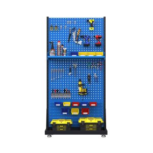 Promotional Double Sided 4 Layers Hardware Tools Display Rack Shelf Metal Tools Display Stand With Adjustable Hanging Board