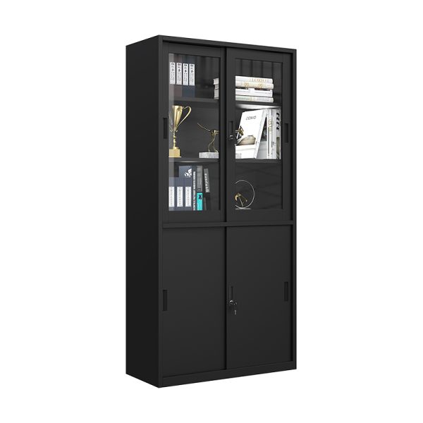 Premium Steel glass-Door Filing Cabinet with Adjustable Shelf and Customizable Metal Storage Cupboard for Home and School Office Use - 图片 3