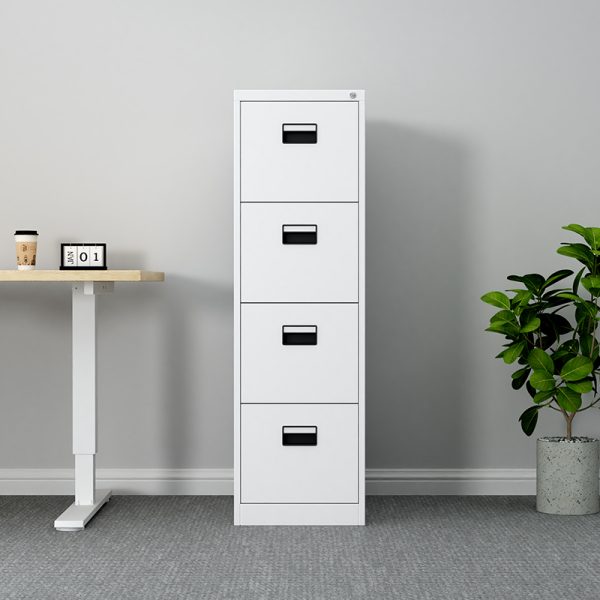 Lockable White Metal 4 Drawer Card Box File Cabinet/ Four Drawer Lateral Steel Filing Cabinets - 图片 2