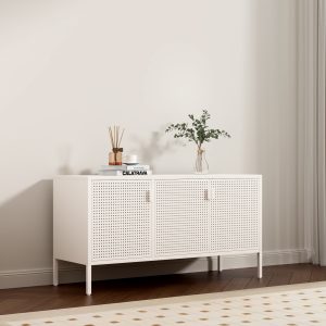 Nordic Design Home Furniture TV Stand TV Cabinet Home Storage Metal Sideboard Furniture 3 Doors Storage Cabinet With Shelf