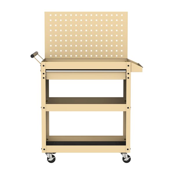Tool cart with pegboard workshop metal tool cabinet with handle and wheel storage tool cabinet - 图片 2