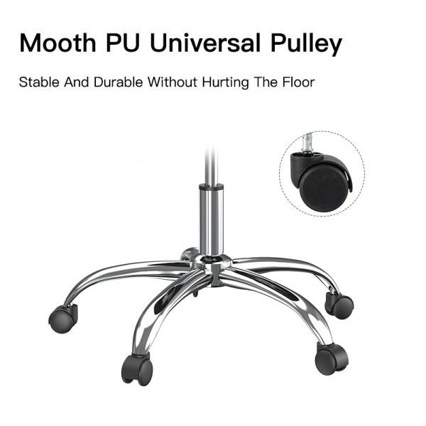High Quality PU Leather Black Color Round Bar Stools Chair Adjustable Swivel Round Lab Chairs Stools - 图片 4