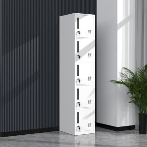OEM/ODM Staff Locker Steel Wardrobe 5 Door Vertical Cabinet Gym Locker Metal Locker