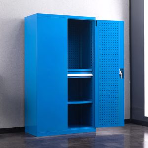 Metal Heavy Tool Customized Tools Cabinet Storage Blue Garage Adjustable Shelves With Pegboard and One Drawer Tool Cabinet