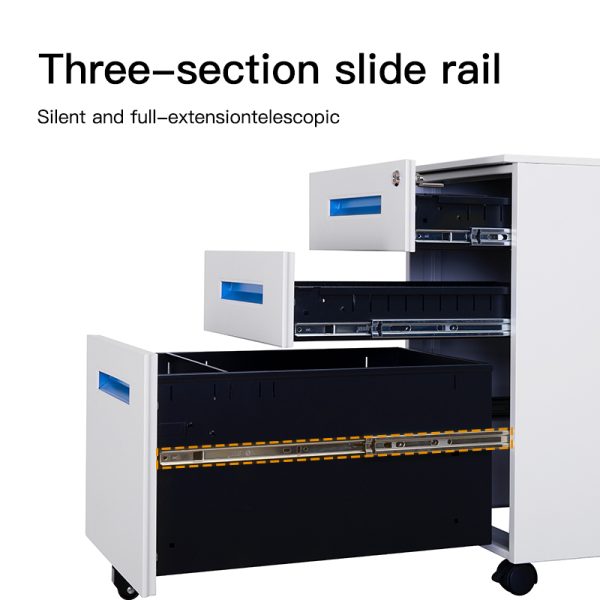 Three Drawer Movable Filing Cabinet For Office & Home Adjustable For File Storage-for Hospitals Movable Cabinet - 图片 2