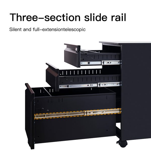 Wholesale Steel Mobile Drawer Filing Cabinet Metal Drawer Mobile File Pedestal Cabinets with Wheel - 图片 2