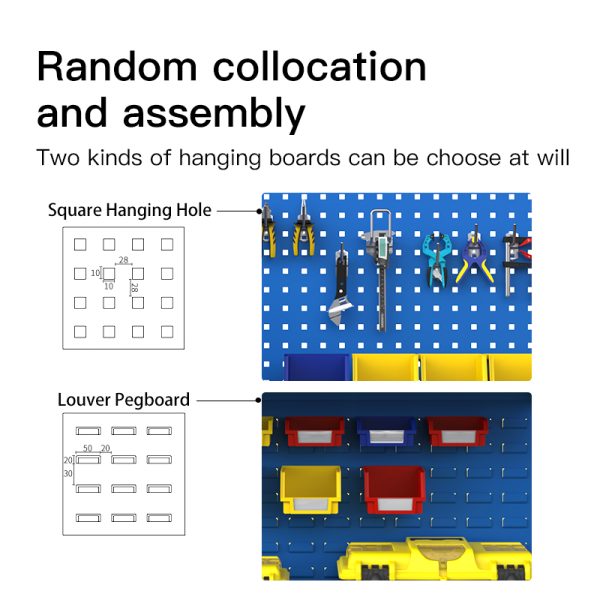 Hardware Tool Rack Hanging Plate Multifunctional Material Sorting Rack Hole Plate Shelf Workshop Storage Display Rack Metal - 图片 3