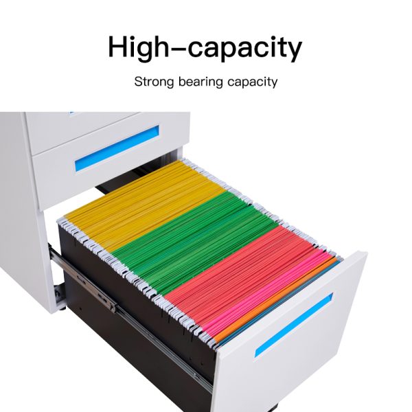 Three Drawer Movable Filing Cabinet For Office & Home Adjustable For File Storage-for Hospitals Movable Cabinet - 图片 3