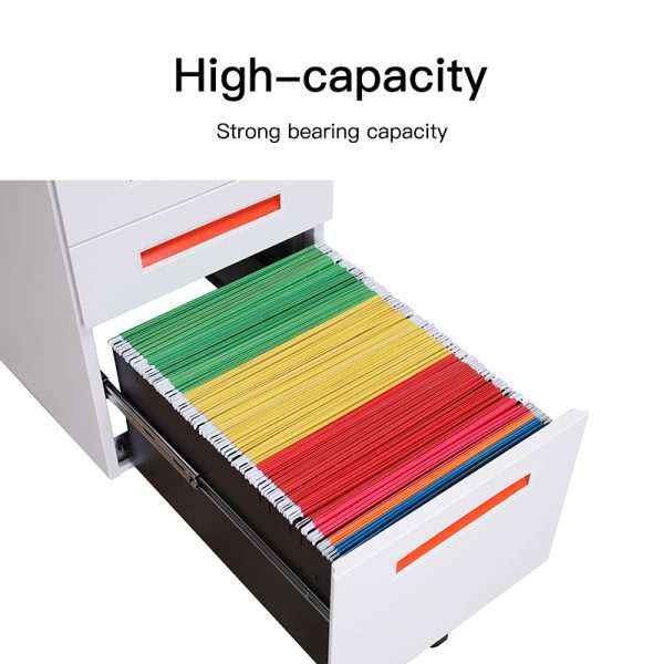 Mobile Steel Cabinet With 3 Drawers Pedestal Movable Utility Storage For Office For Filing - 图片 3