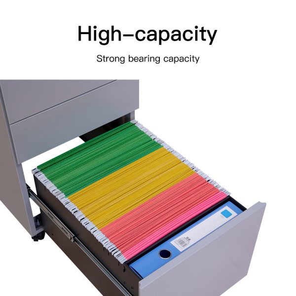 Factory Custom Metal File Storage Cabinet With 3 Drawer Steel Movable Cabinet Mobile Pedestal For Home Office School Grey - 图片 3