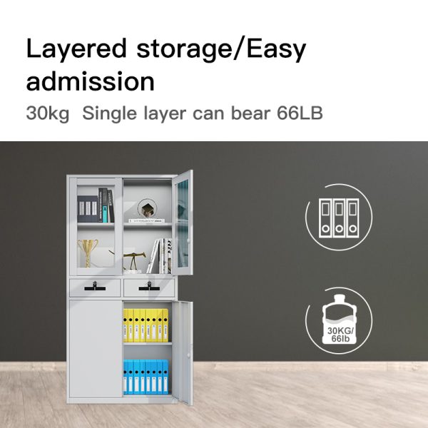 Steel file cabinet security organizer adjustable filing cabinet vertical for Home and School Office Use - 图片 4