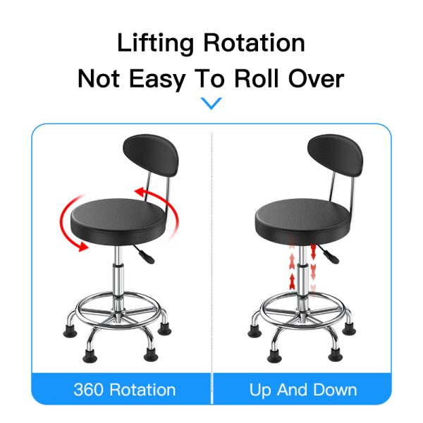 High Quality Working 360 Swivel Comfortable PU Black Protection Cleanroom Lab Chair - 图片 2