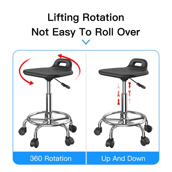 Adjustable Swivel Lab Chair for Counter/Drafting/School PU Material Laboratory Hospital Furniture Comfortable Lab Stool - 图片 2