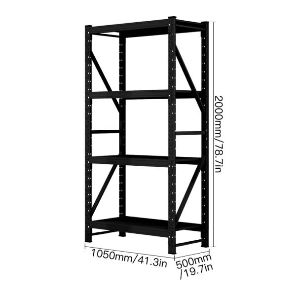 Best-Selling High Quality Cold Rolled Steel Rack with Adjustable Black Shelf Customizable OEM Support - 图片 2