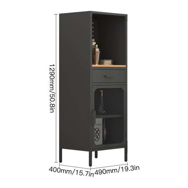 Modern Steel Living Room Cabinet Space-Saving Home Bar Furniture Display Storage Sideboard Steel Wine Cabinet Villas - 图片 2