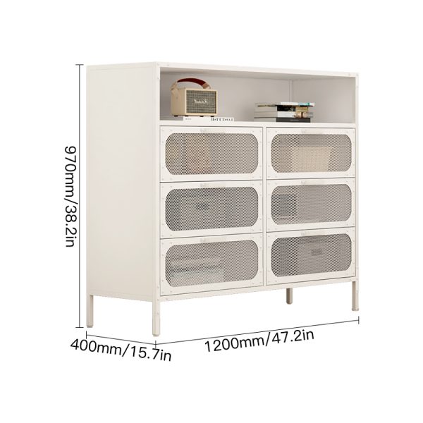 Industrial Metal Frame Storage Cabinet Wooden Top Mango Furniture for Home Bar Café Office for Living Room Home Display - 图片 2