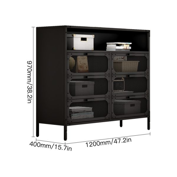 Modern Elegant Steel Sideboard Practical Wine Cupboard Furniture with Net Door for Home Living Room or Bar - 图片 2