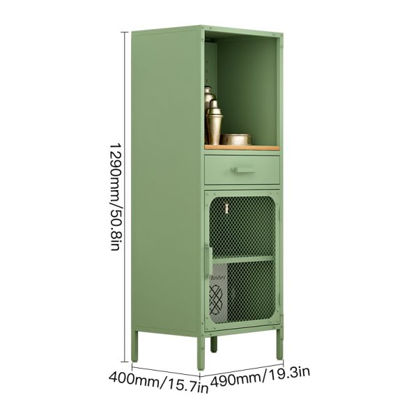 Modern Stylish Wood Steel Sideboard Storage Cabinet Versatile Drawers Snacks Organizer for Home Office Commercial Use Home Bar - 图片 2