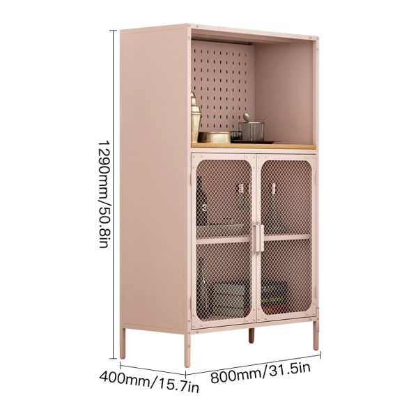 Best-Selling Steel Commercial Furniture Household Storage Cabinet Net Door for Living Room Bookcase Sideboard for Home Office - 图片 2