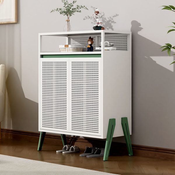 Modern Steel and Wood Combined Cabinet for Home for Small Living Room or Bathroom for Hotels Includes Iron Door - 图片 5