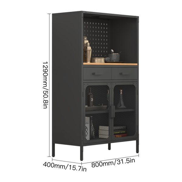 High Quality Modern Multifunctional Household Lockers Mesh Door Storage Display Cabinet Drawer for Porch Living Room Furniture - 图片 2