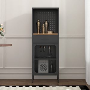 Modern Steel Living Room Cabinet Space-Saving Home Bar Furniture Display Storage Sideboard Steel Wine Cabinet Villas