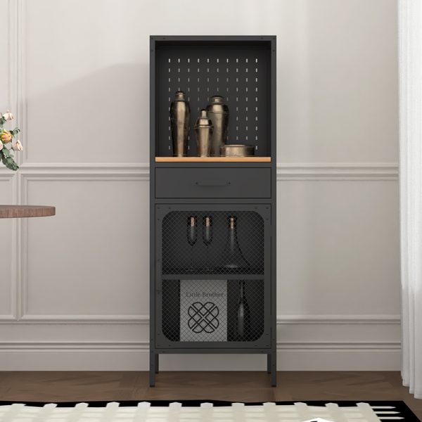 Modern Steel Living Room Cabinet Space-Saving Home Bar Furniture Display Storage Sideboard Steel Wine Cabinet Villas