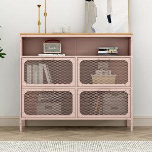 Best-Selling Large Capacity Steel Commercial Furniture Grid Door Storage Cabinets for Apartment Living Room Use
