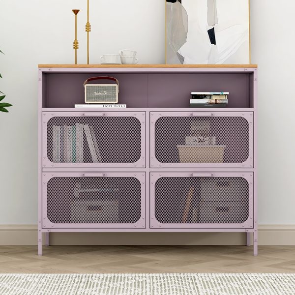 Steel & Wood Living Room Cabinet with Extendable Net Door Office & Household Furniture for Home Bar Retail Display Home Use - 图片 3