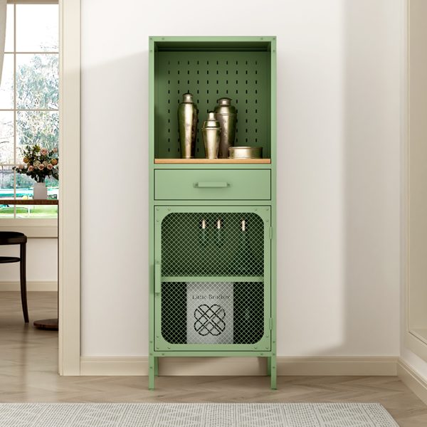 Modern Stylish Wood Steel Sideboard Storage Cabinet Versatile Drawers Snacks Organizer for Home Office Commercial Use Home Bar - 图片 3