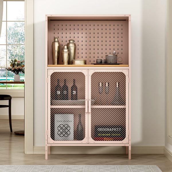 Best-Selling Steel Commercial Furniture Household Storage Cabinet Net Door for Living Room Bookcase Sideboard for Home Office - 图片 3