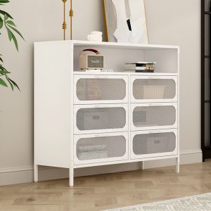 Industrial Metal Frame Storage Cabinet Wooden Top Mango Furniture for Home Bar Café Office for Living Room Home Display