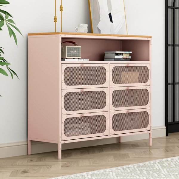 Best-Selling Modern Steel Lockers Simple Living Room Furniture with Wooden Top Texture Cabinets for Home Bar Villa - 图片 3
