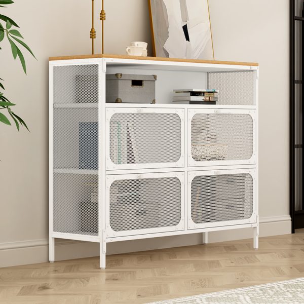 Modern Extendable Screen Door  TV Stand Cabinet Metal Bookcase for Living Room Bedroom Home Furniture for Hotels - 图片 3